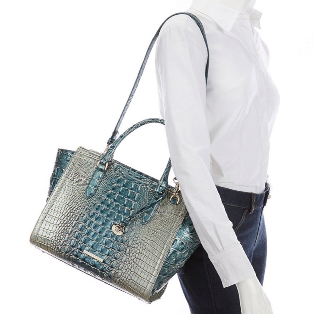 NWT Brahmin Aubree Satchel in Petrol Melbourne - Picture 4 of 4